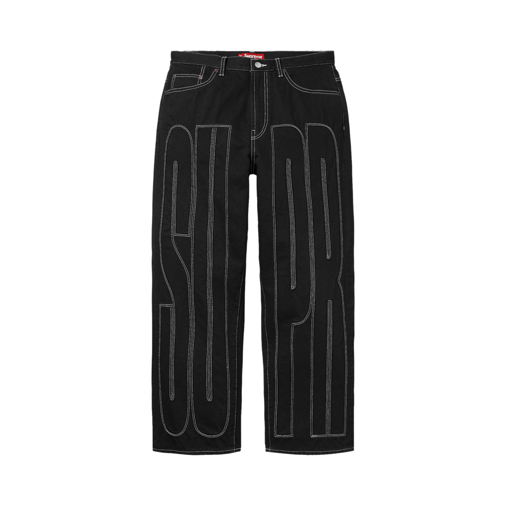 Inset Spellout Baggy Jean シュプリーム Buy Supreme Inset Spellout Baggy Jean 'Black' - SS26P54 BLACK | GOAT