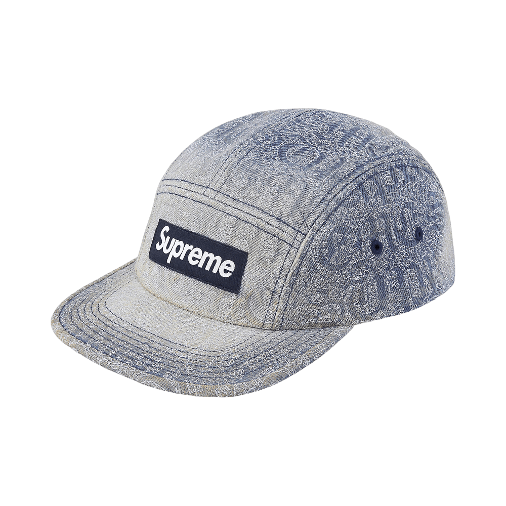 Buy Supreme Stitched Old English Denim Camp Cap 'Blue' - SS26H29