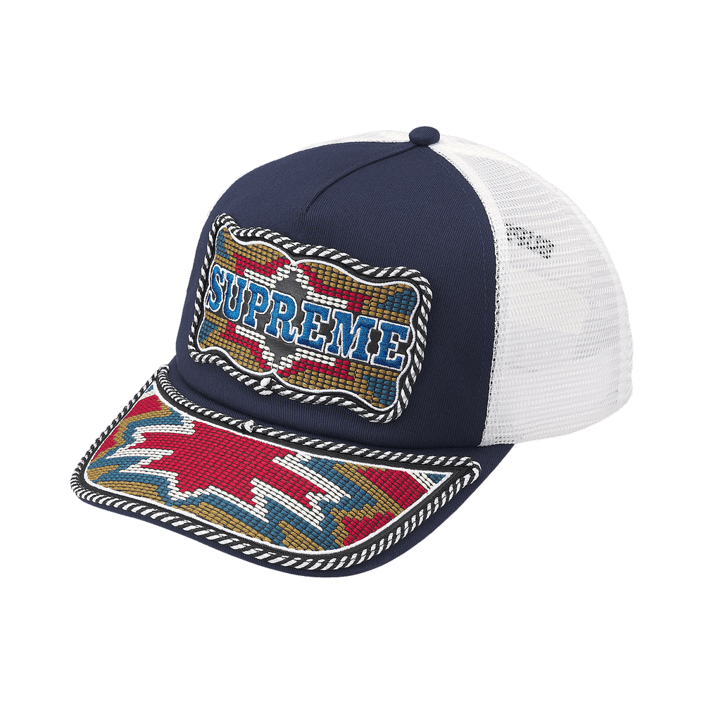 Buy Supreme Western Embroidered Mesh Back 5-Panel 'Navy' - SS26H93