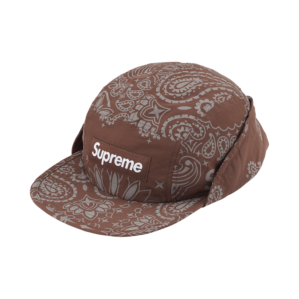 Buy Supreme Reflective Bandana Sunshield Camp Cap 'Brown