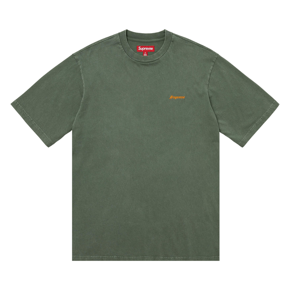 トップス Supreme Washed Crewneck Green Supreme Printed Washed