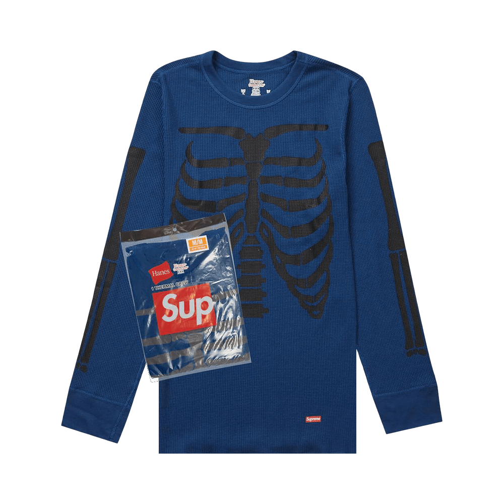 Buy Supreme x Hanes Bones Thermal Crew (1 Pack) 'Blue' - FW23A22