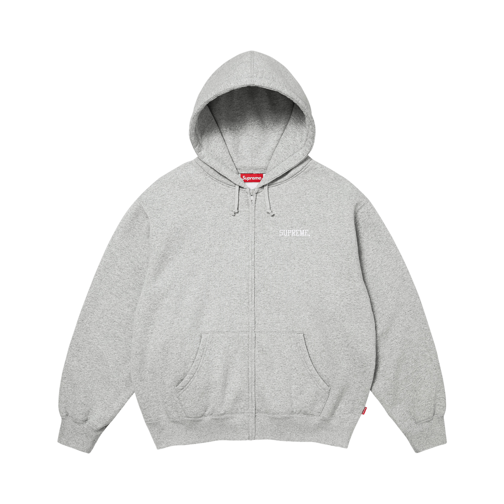Buy Supreme Blessed Appliqué Zip Up Hooded Sweatshirt 'Heather