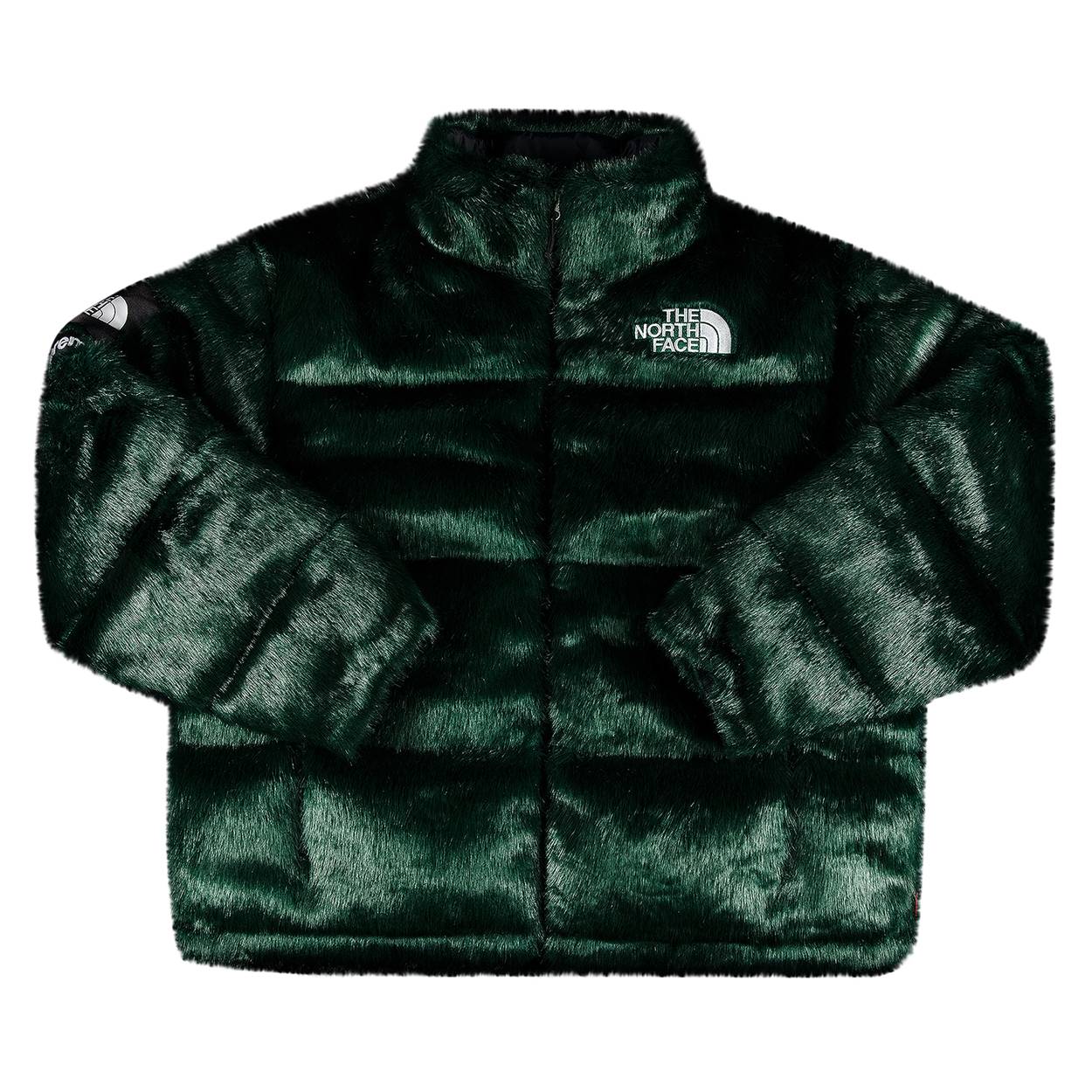 Supreme x The North Face Faux Fur Nuptse Jacket 'Green' - Supreme