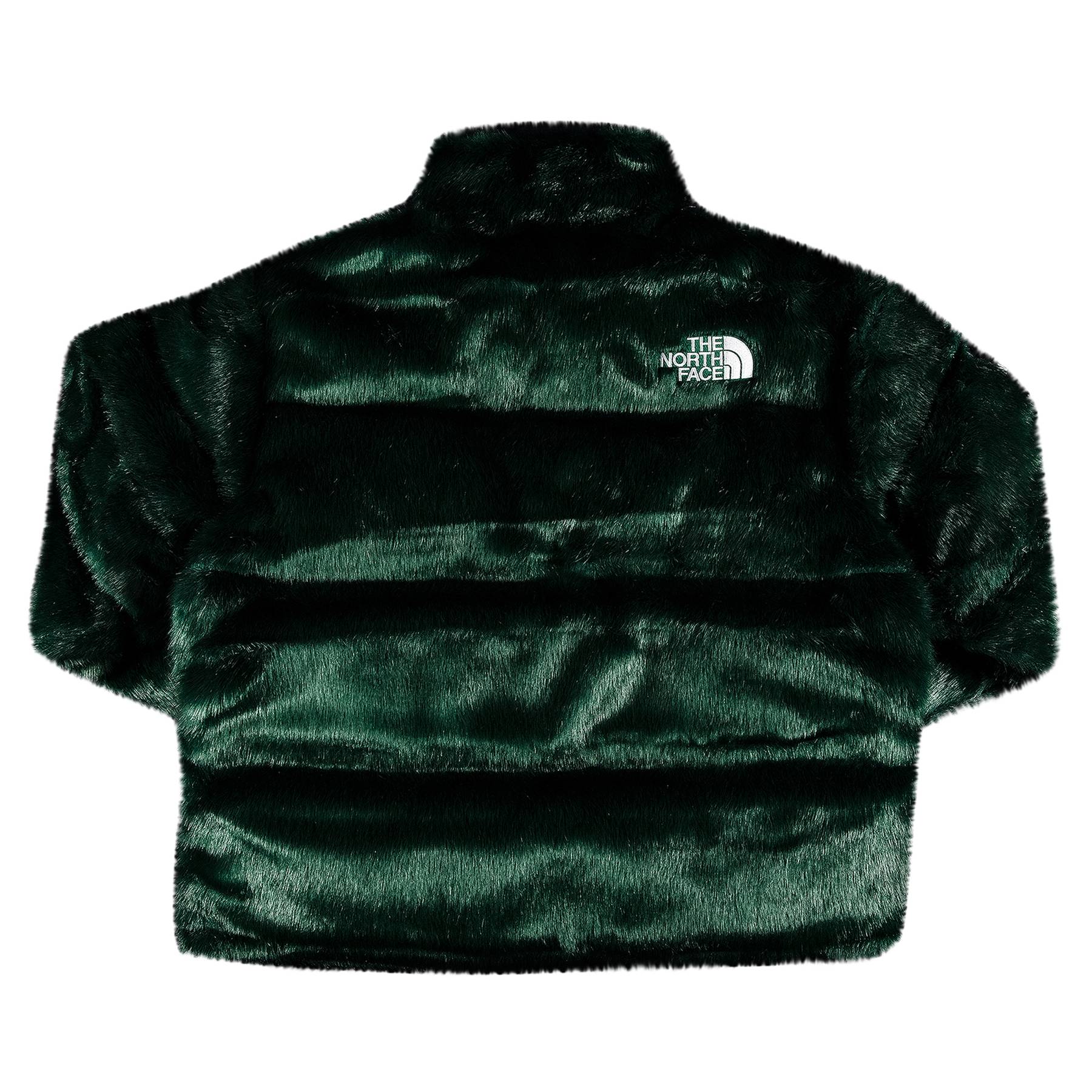 Supreme x The North Face Faux Fur Nuptse Jacket 'Green' - Supreme ...