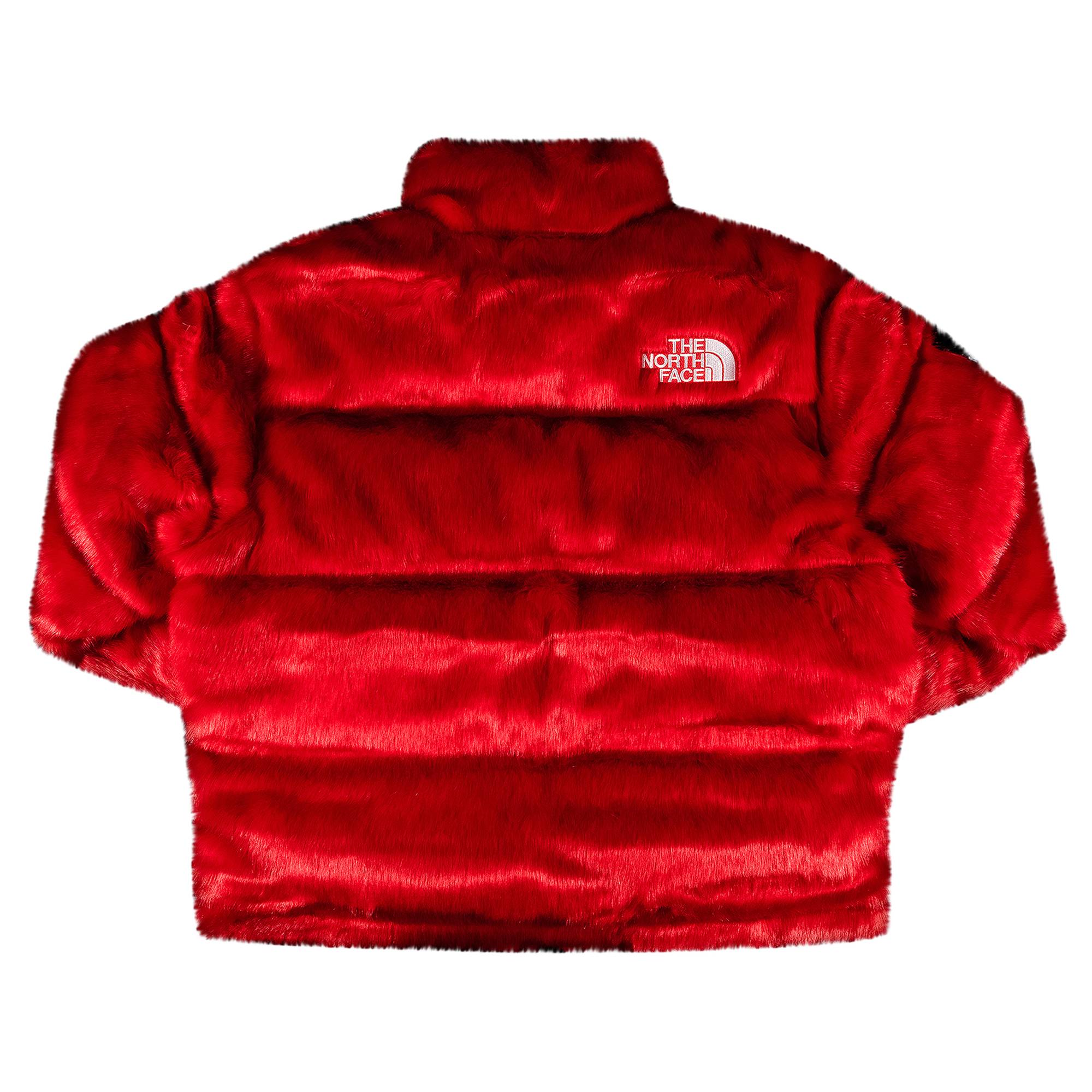 Supreme x The North Face Faux Fur Nuptse Jacket 'Red' - Supreme ...