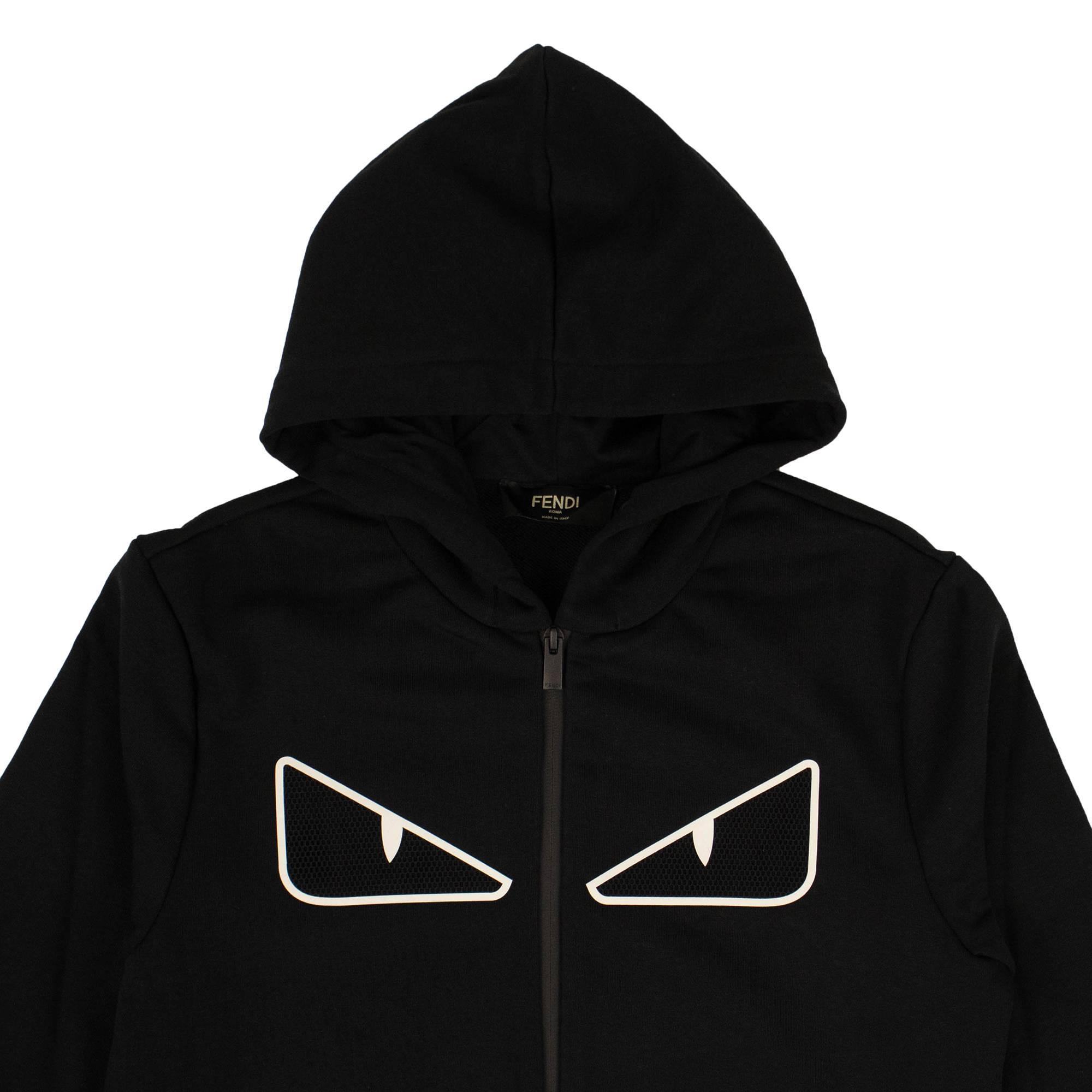 Fendi Bug Eyes Zip Up Hooded Sweatshirt 'Black' - Fendi - FAF533 A78I ...