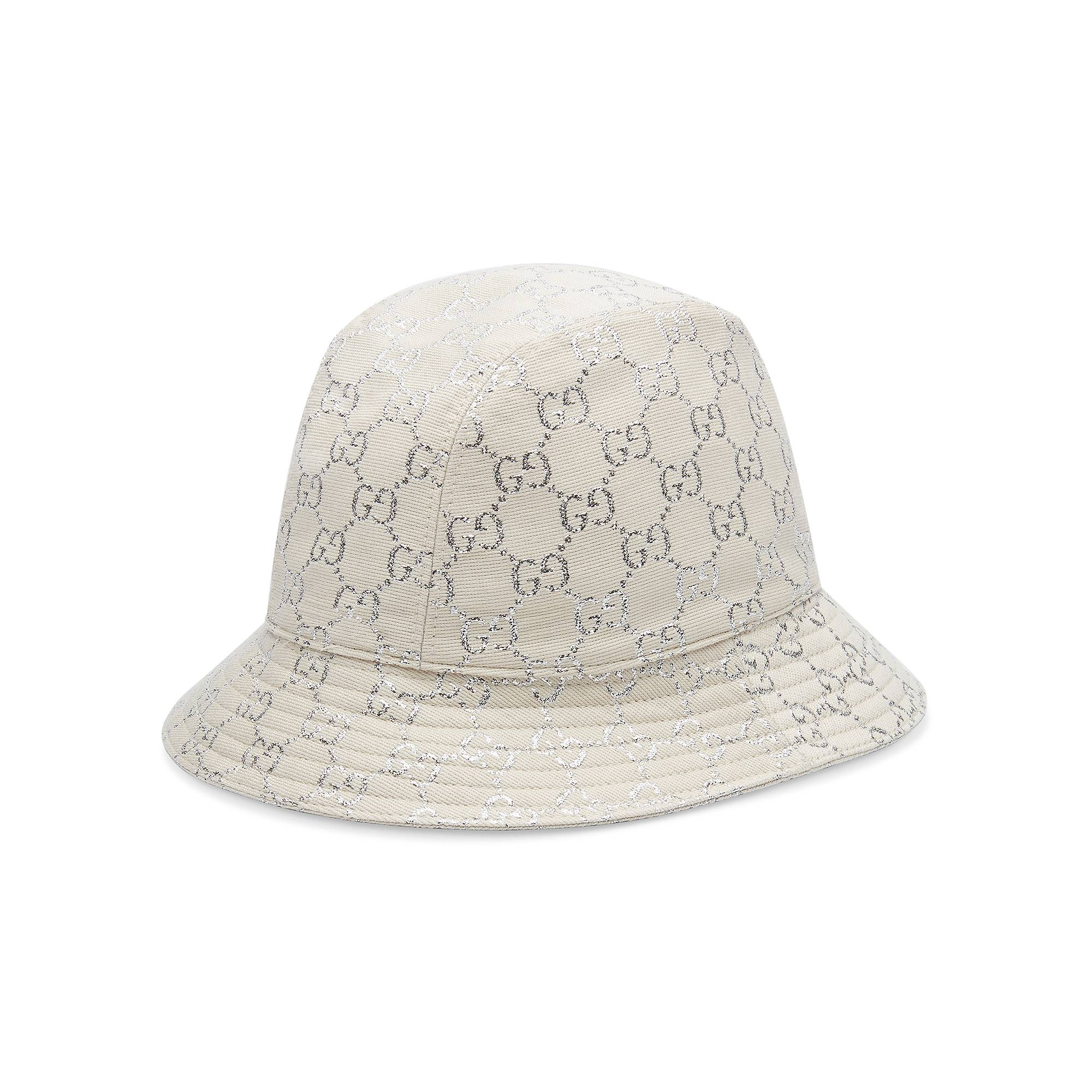 Gucci GG Lamé Bucket Hat 'White' - Gucci - 631951 3HK74 9000 | GOAT