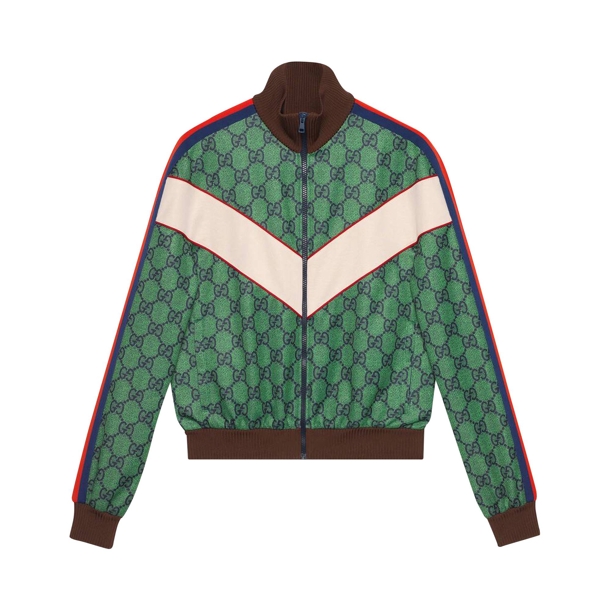 Gucci GG Jersey Zip Jacket With Web 'Yard/Inchiostro' - Gucci - 653367 ...