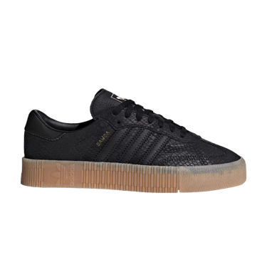 adidas originals samba rose trainers in black with gum sole