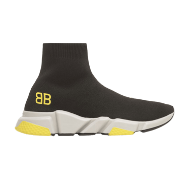靴 BALENCIAGA Speed BALENCIAGA Speed Lace Up Knit Sock Marine Blue Logo High Top