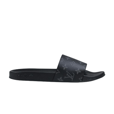 Louis Vuitton Black Rubber Monogram Waterfront Slide Sandals Size 42 Louis  Vuitton