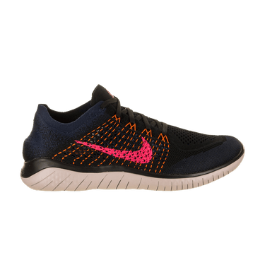 Nike free rn flyknit 2018 top black flash crimson orange peel