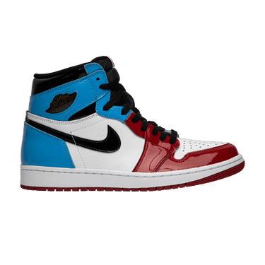 glossy red and blue jordan 1