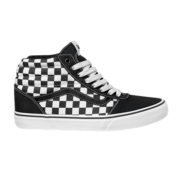 Checkered vans store with black stripe