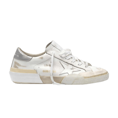 White patchwork shop shades superstar sneakers