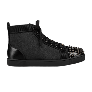 Buy Christian Louboutin Louis Flat Calf Spikes Black Silver