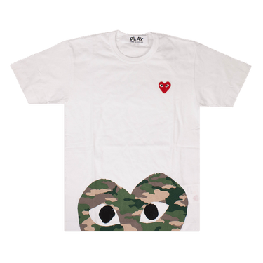 【COMME des GARCONS Play】Camouflage Edge Heart T-Shirt Comme Des Garçons Play Camouflage heart-print T-shirt