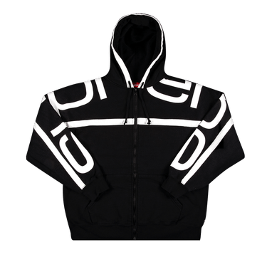 Supreme Big Logo Paneled Zip Up Hooded Sweatshirt 'Black'