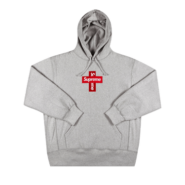 Buy Supreme Cross Box Logo Hooded Sweatshirt 'Heather Grey