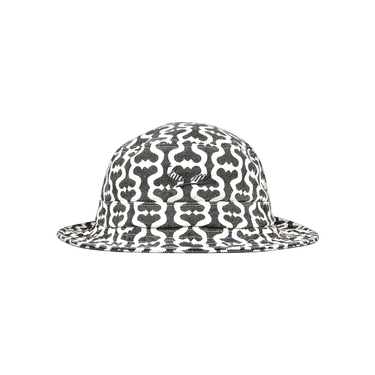 美品✨Supreme Twill Crusher Black Monogram SUPREME NY Twill Crusher BLACK MONOGRAM Bucket Hat Small