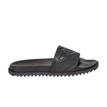 Fendi Rubber Slides 'Embossed Diagonal FF Motif - Black'