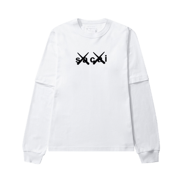 Tシャツ・カットソー sacai Long sleeve t-shirts Buy Sacai x KAWS Flock Print Long-Sleeve T-Shirt 'White