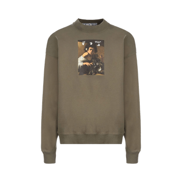 Off-White Caravaggio Boy Skate Crewneck 'Green/Multicolor'
