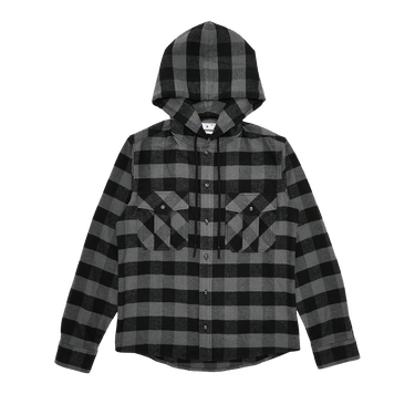Off-White Arrow Hooded Flannel Shirt 'Light Grey'