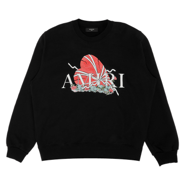 Buy Amiri Broken Heart Crew 'Black' - MJLC006 001 BLAC | GOAT