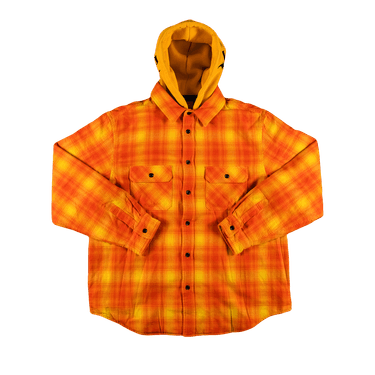 Buy Supreme Hooded Flannel Zip Up Shirt 'Orange' - FW21S3 ORANGE | GOAT