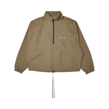 Fear of god essentials zip anorak windbreaker jacket tan 2025