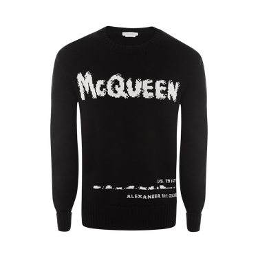 Buy Alexander McQueen Graffiti Jumper 'Black/White