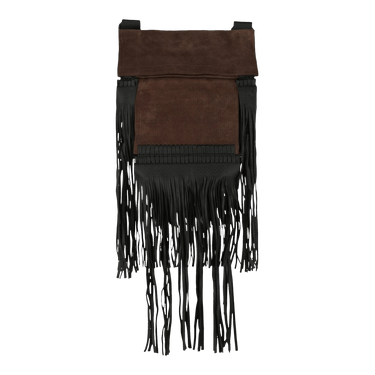 Saint Laurent Saharienne Suede Shoulder Bag 'Brown'