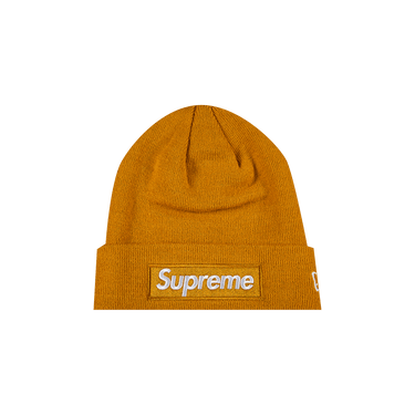 Buy Supreme x New Era Box Logo Beanie 'Light Mustard