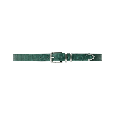 Buy Stussy Gator Leather Dress Belt 'Green' - 135181 GREE | GOAT