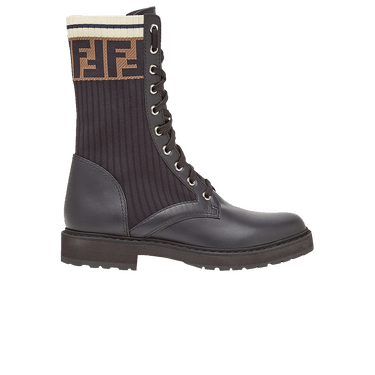 Fendi Wmns FF Rockoko Biker Boot 'Black Brown'