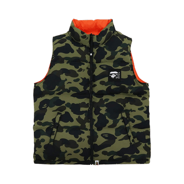 Buy BAPE 1st Camo Reversible Down Vest 'Green' - 1H80 140 022