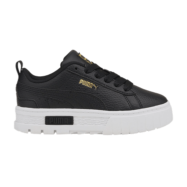 Puma Mayze Leather Little Kid 'Black Team Gold'