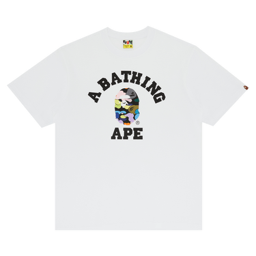 BAPE Multi Camo College Tee 'White/Multicolor'