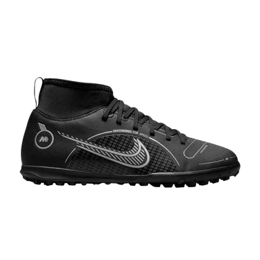 Nike Mercurial Superfly 8 Club TF GS 'Black Metallic Silver'
