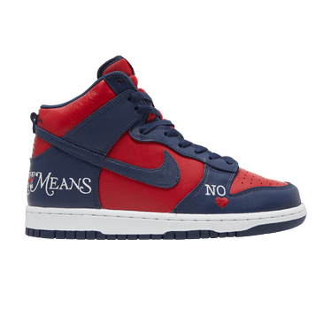 Buy Supreme x Dunk High SB 'By Any Means - Red Navy' - DN3741