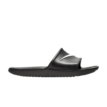 nike black and white kawa slides
