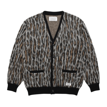 Buy Wacko Maria Leopard Mohair Cardigan (Type 2) 'Grey
