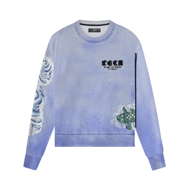 スウェット・トレーナー AMIRI CRYSTAL CREWNECK- ASHLEY BLUE Pre-owned Amiri Crystal Splash Logo Sweatshirt Black/blue