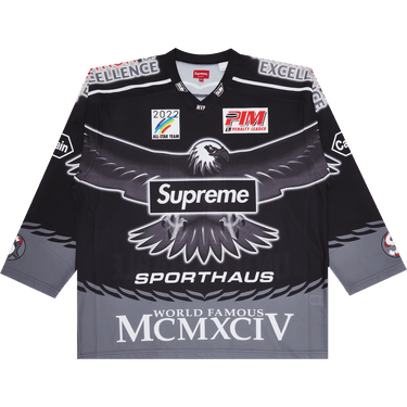 Buy Supreme Eagle Hockey Jersey 'Black' - SS22KN50 BLACK | GOAT