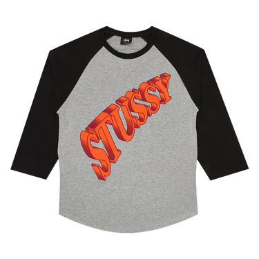 Buy Stussy Super Raglan Long-Sleeve 'Grey Heather/Black 
