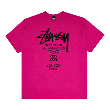 Buy Stussy World Tour Tee 'Berry' - 1903385 BERR | GOAT