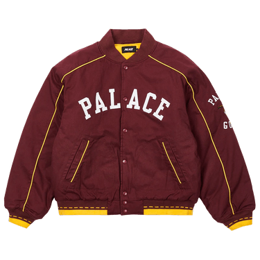 美品 Palace VARSITY JACKET BURGUNDY L Palace As You Like It Varsity Jacket Burgundy
