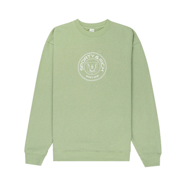★Sporty & Rich★ Monaco Logo Print Sweatshirt Sage CR445SA 956419_00.png.png